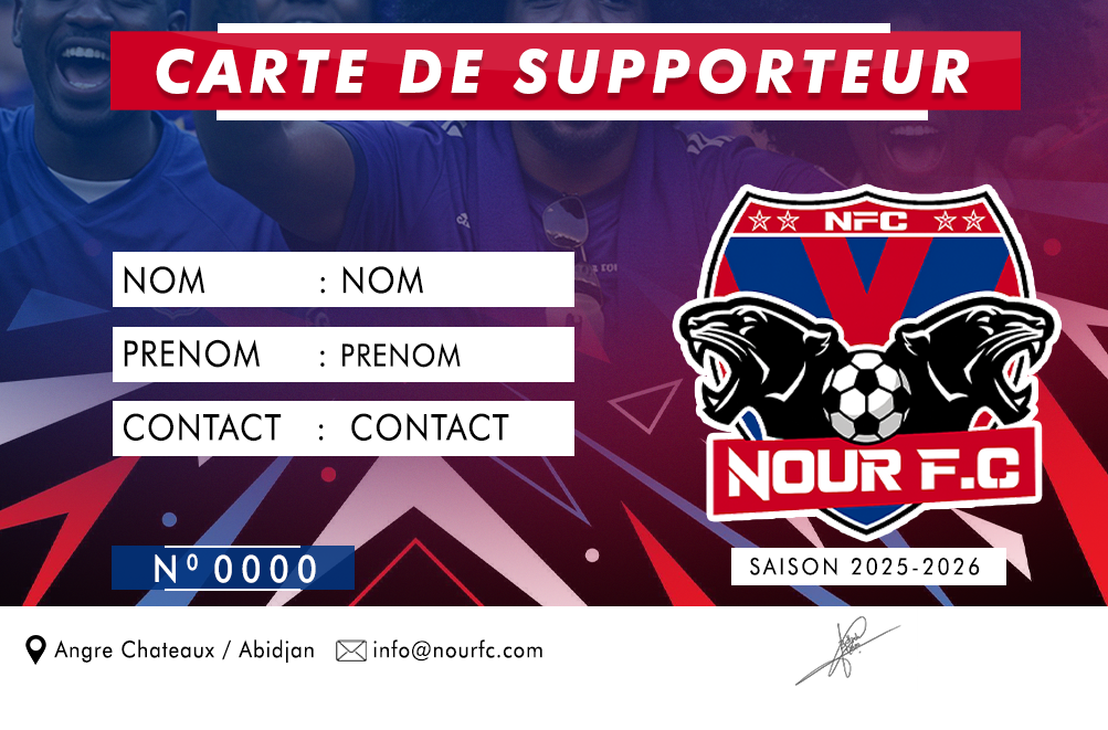 Carte de Supporteur Officielle – NOUR FC